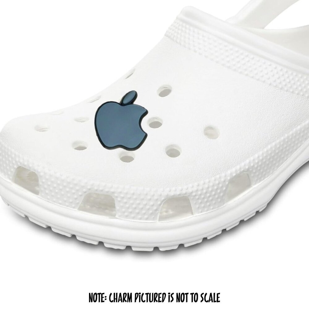 Apple Mac Inspired Blue Gray Logo Croc Charm
